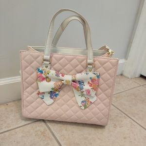 Betsy Johnson white and pink purse